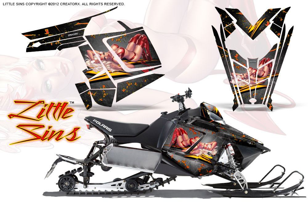 Polaris Rush Graphics Kit Little Sins Silver